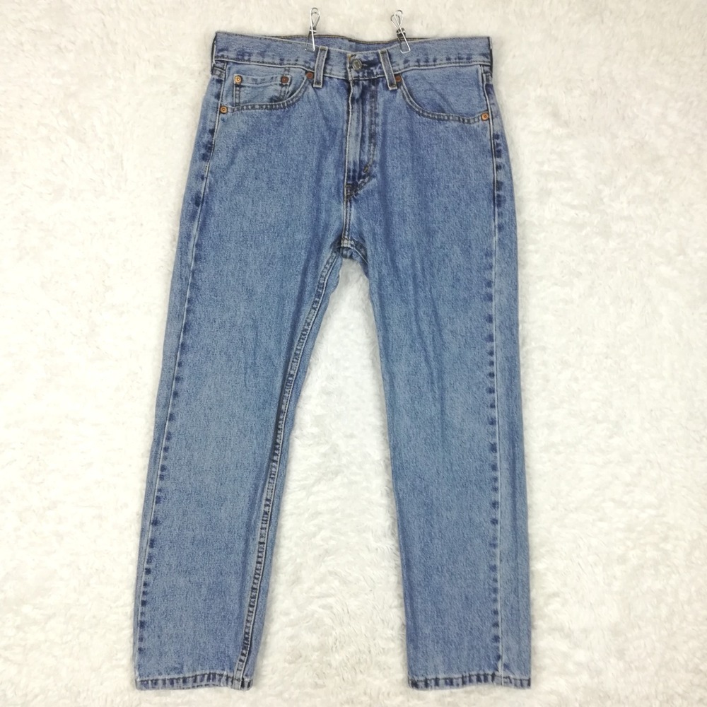 Levi's Mens Jeans 505 Straight Leg Blue Denim Regular Fit Medium Wash 32x29